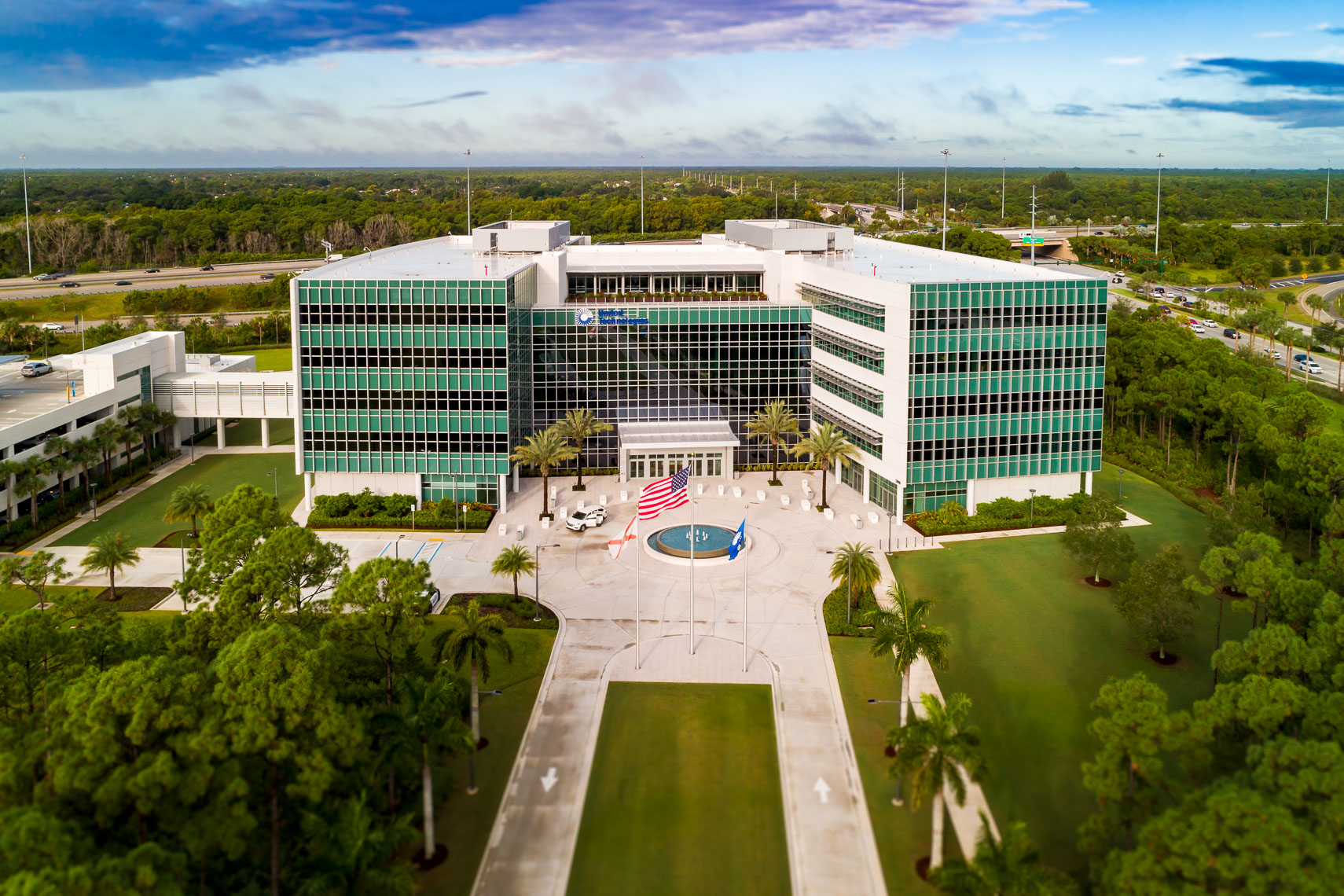 Aerial drone shots of the Carrier HQ in south Florida