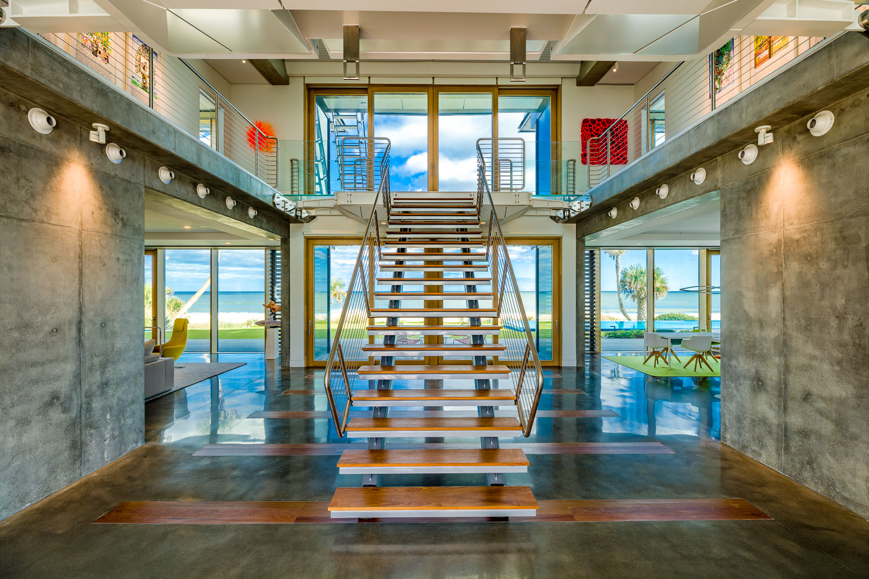 Interior staircase at The Beach Shack in Ponte Vedra Beach
