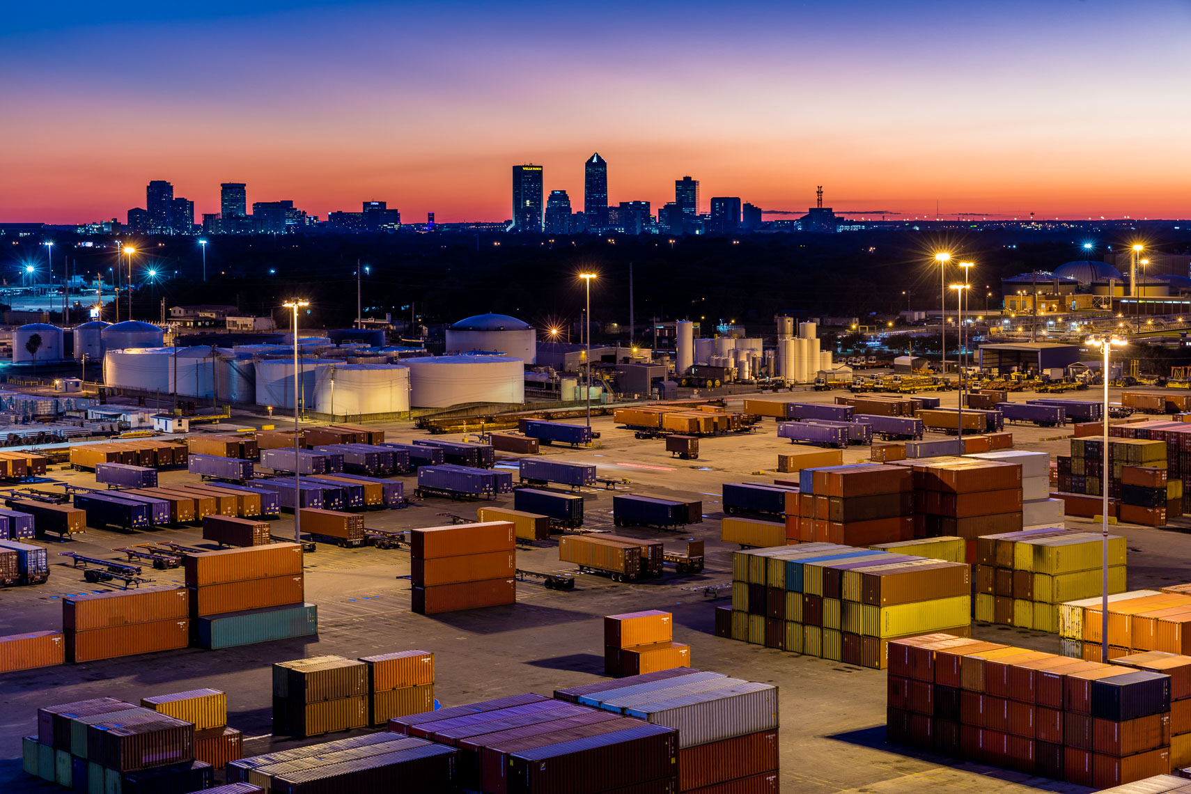 Shipping Containers and the Downtown Jacksonville Skyline