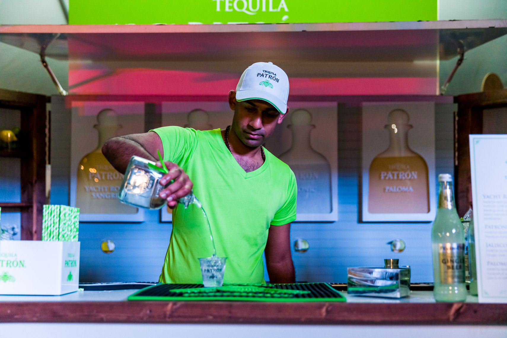 Patron Tequilla sponsor tent at an outdoor event in Jacksonville