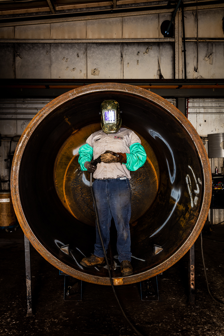 Portrait of a welder at Vaccon